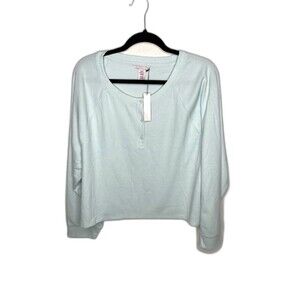 Victoria Secret Waffle Shirt Womens Extra Large Long Sleeve Light Blue